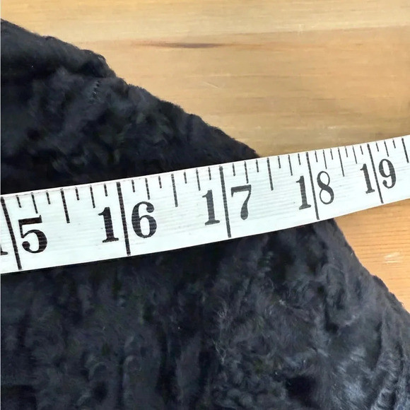 Vintage Persian Curly Lamb Swing Coat Black Round Buttons Short Size M - Picture 10 of 12